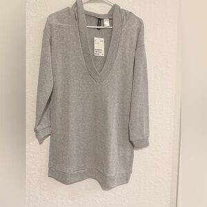 H&M Shimmering Silver V-Neck Sweater